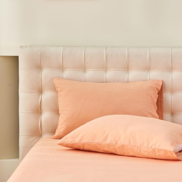 NEW W/ TAGS - Simple & Opulence LUX Natural Linen-Cotton Twin Sheet Set - Peach - Picture 7 of 10